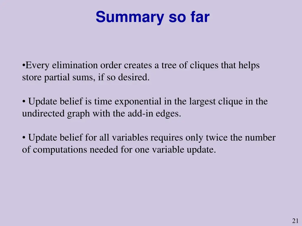 summary so far