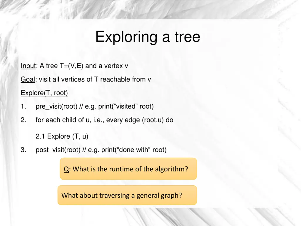 exploring a tree