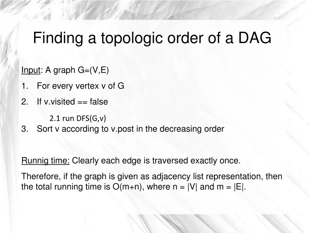 finding a topologic order of a dag 1
