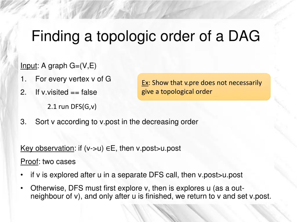 finding a topologic order of a dag 2