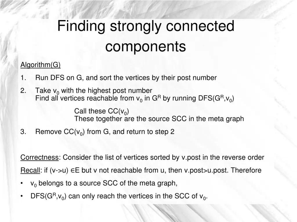 finding strongly connected components 4