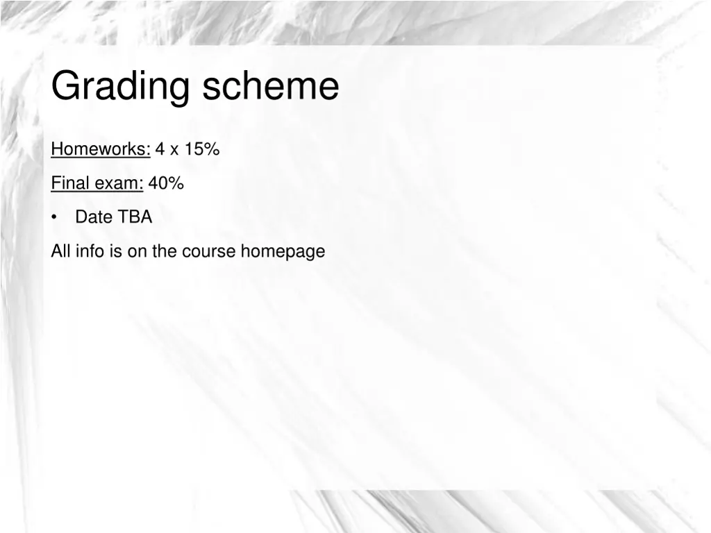 grading scheme