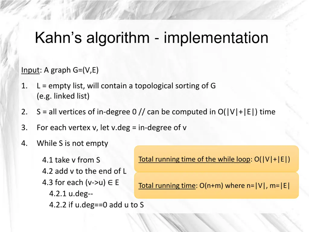 kahn s algorithm implementation