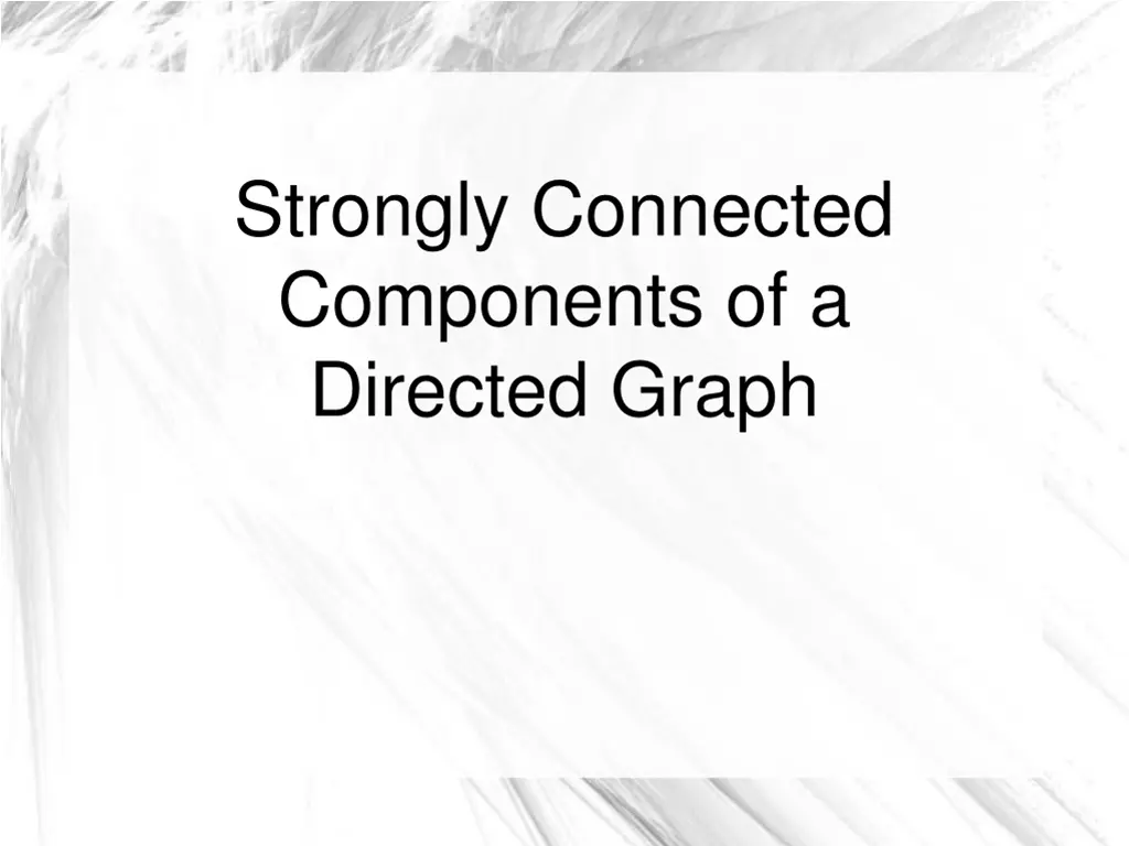 strongly connected components of a directed graph