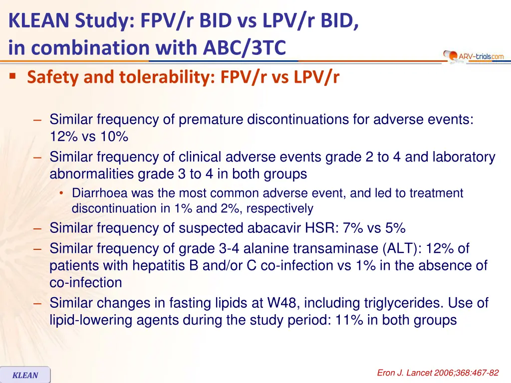 klean study fpv r bid vs lpv r bid in combination 4