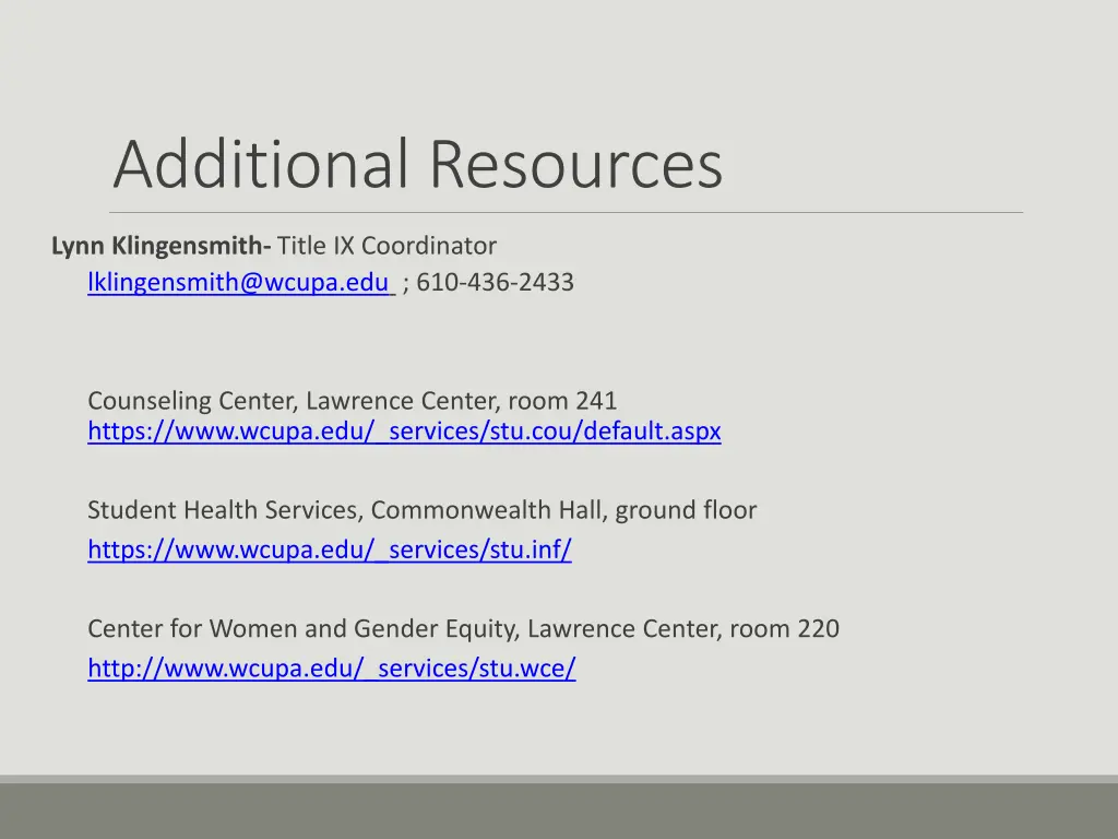 additional resources