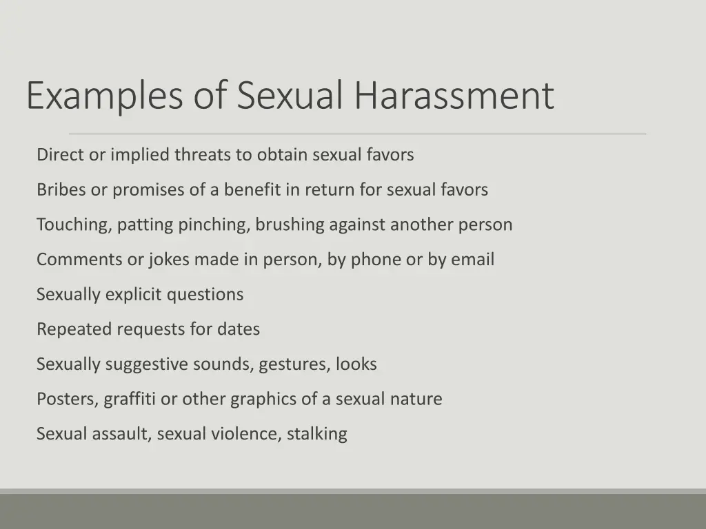 examples of sexual harassment