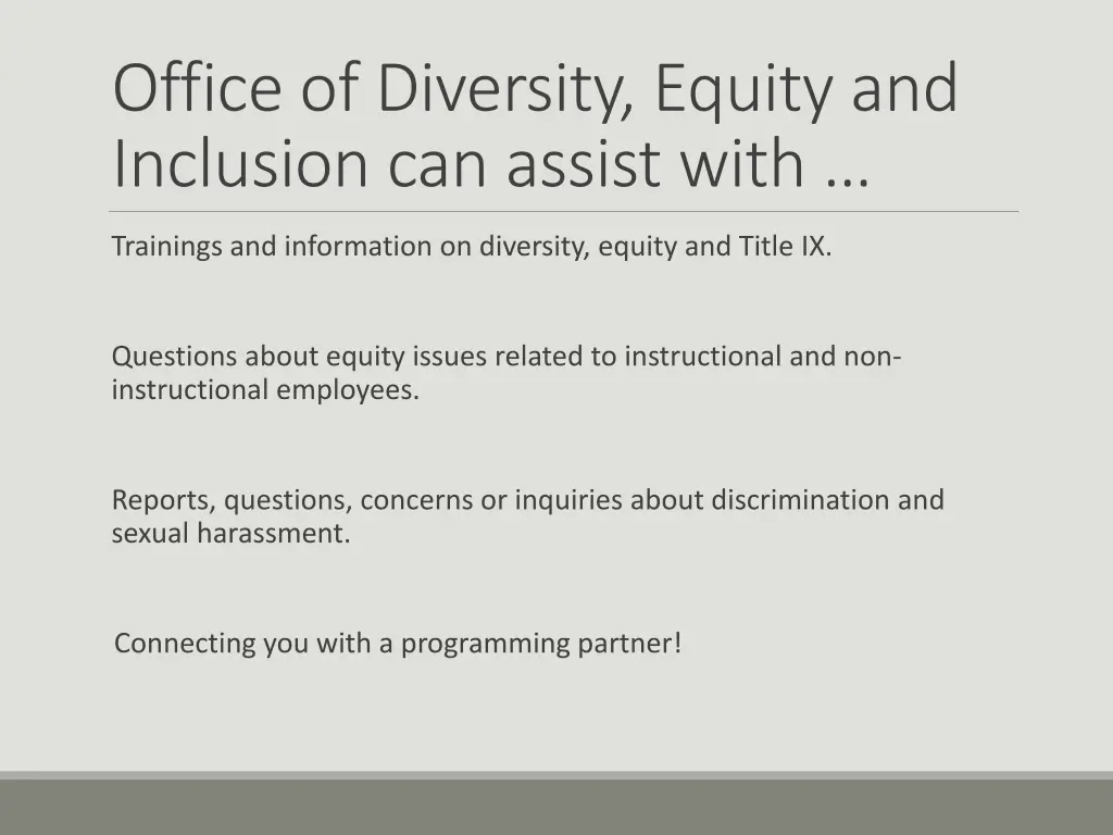 office of diversity equity and inclusion