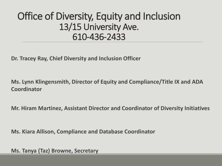 office of diversity equity and inclusion office