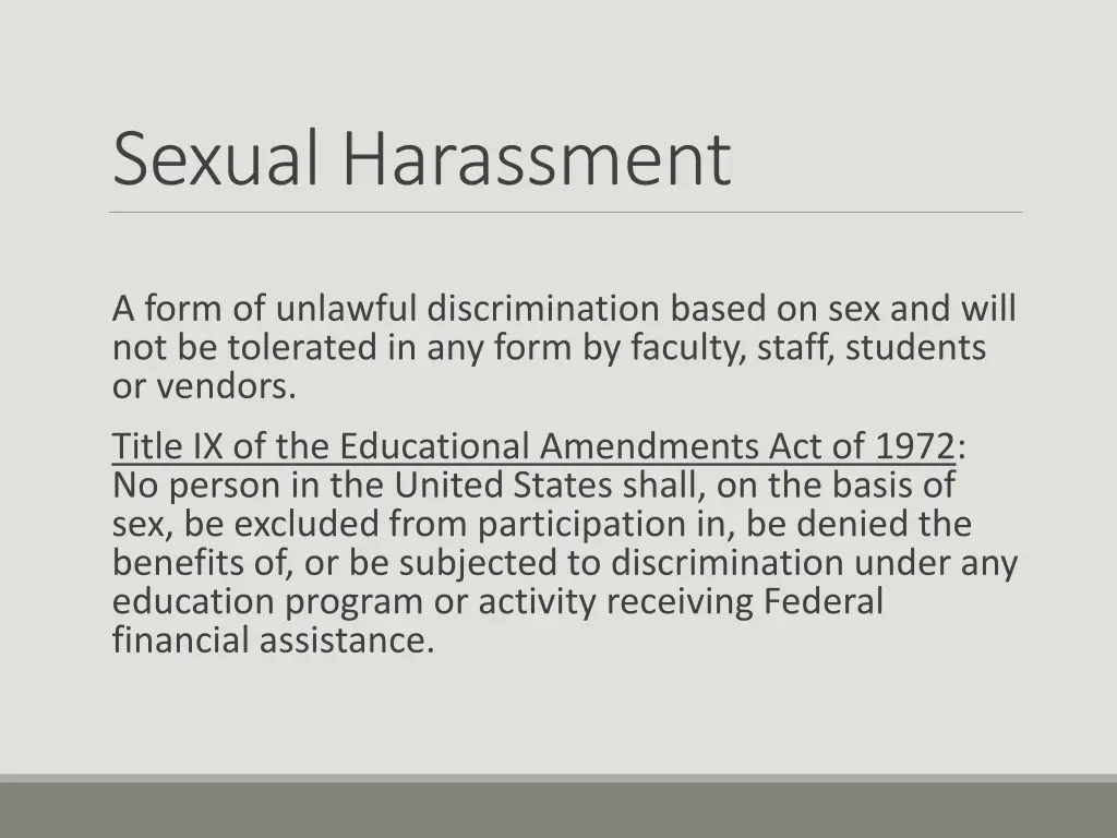 sexual harassment