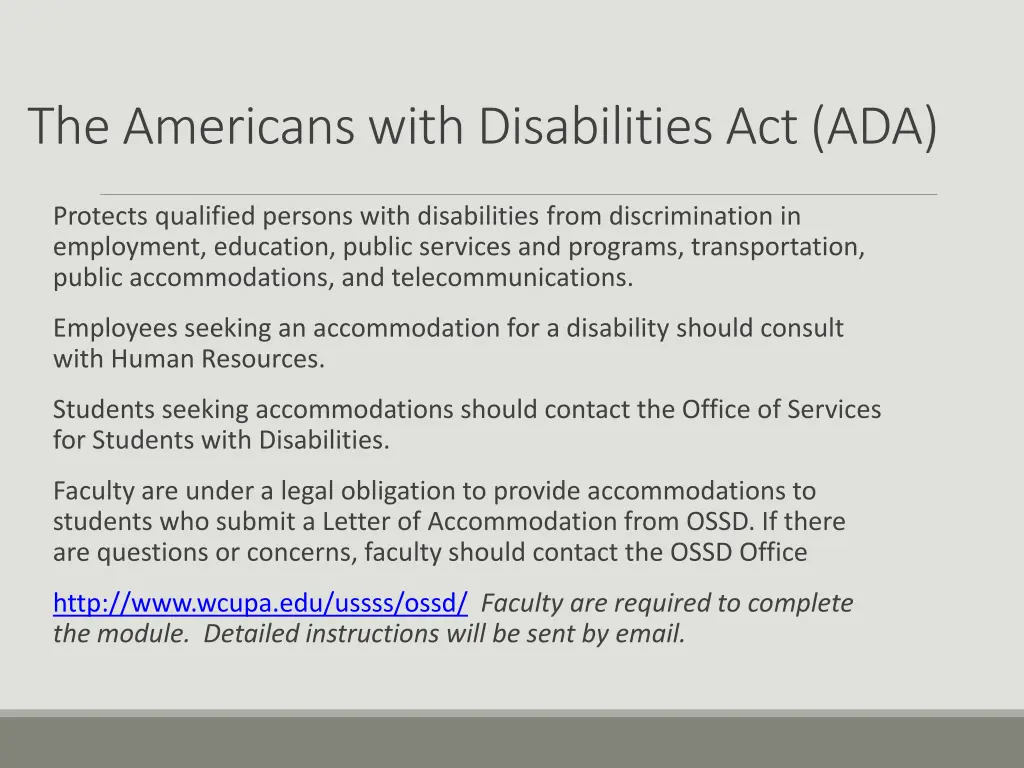 the americans with disabilities act ada