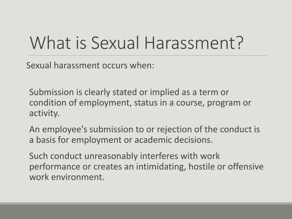 what is sexual harassment 1