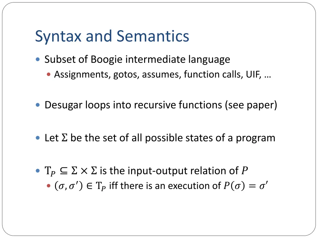 syntax and semantics