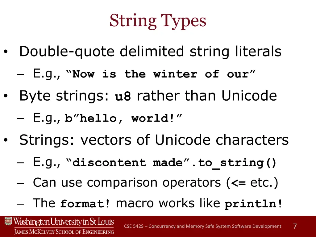 string types