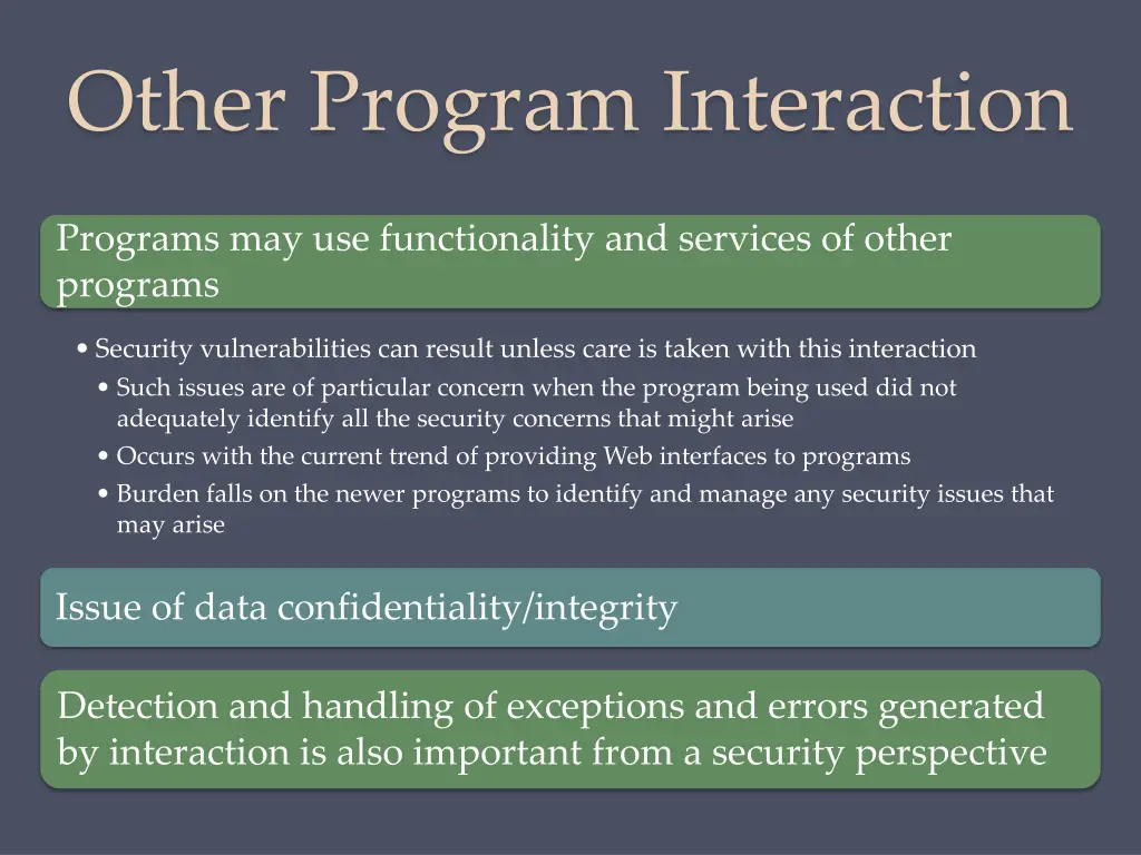 other program interaction