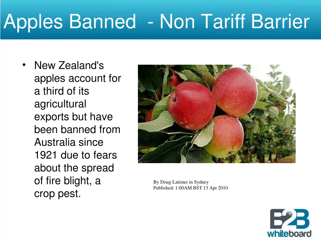 apples banned non tariff barrier