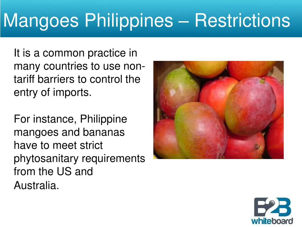 mangoes philippines restrictions