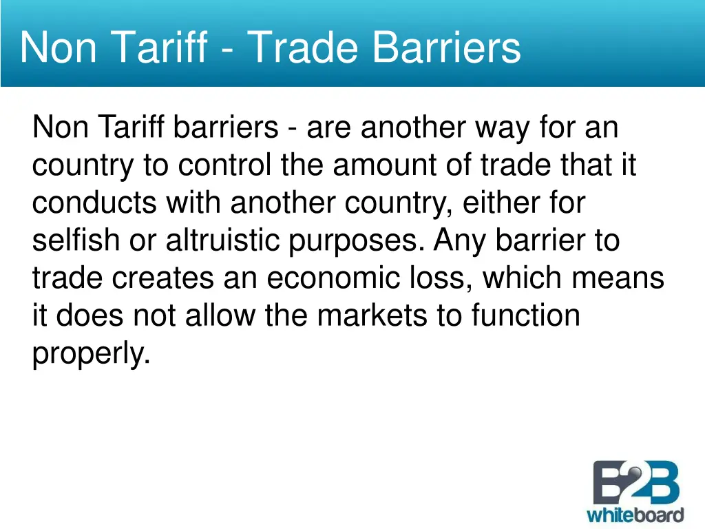 non tariff trade barriers