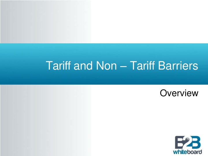 tariff and non tariff barriers