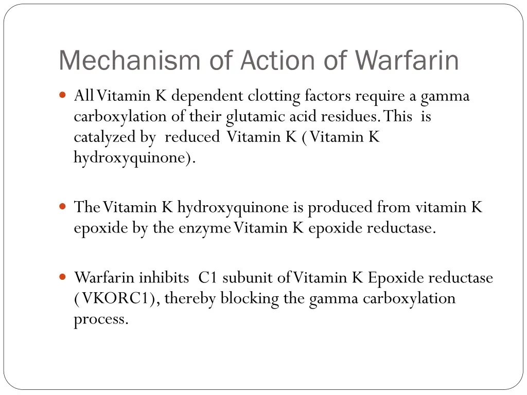 mechanism of action of warfarin