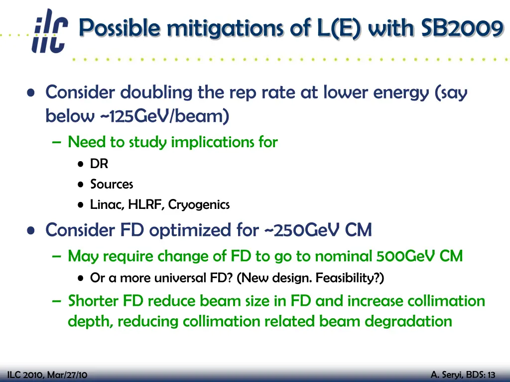 possible mitigations of l e with sb2009