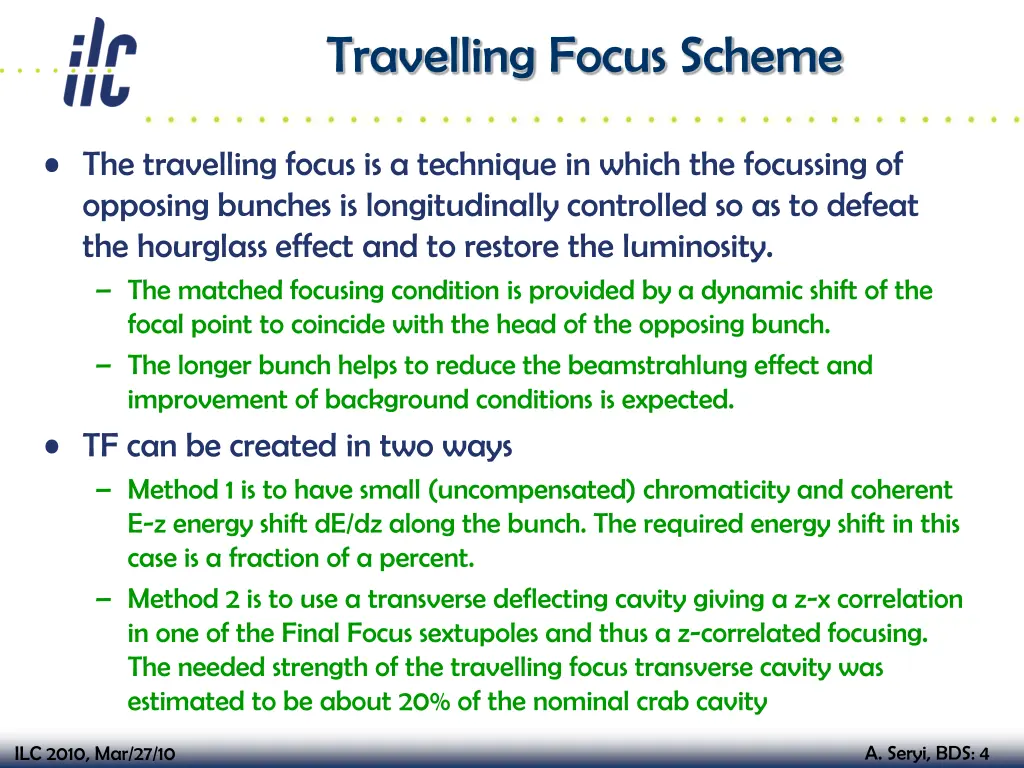 travelling focus scheme