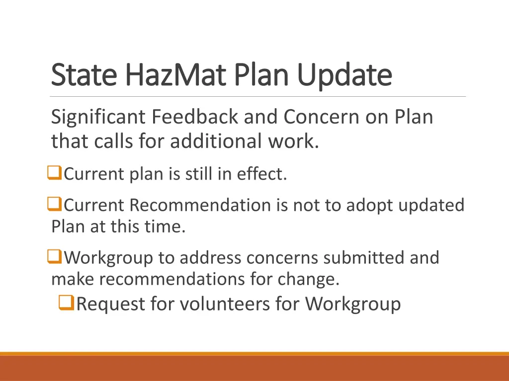 state hazmat plan update state hazmat plan update