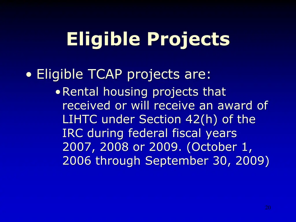 eligible projects 1
