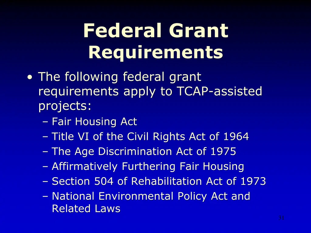 federal grant requirements 1