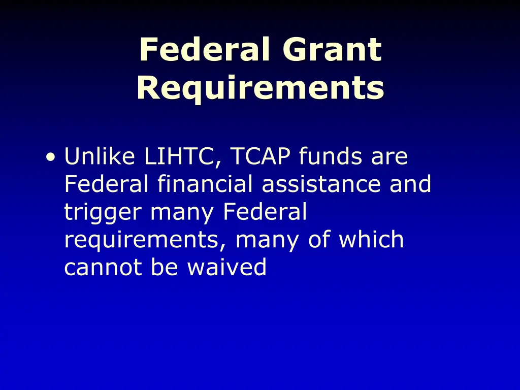 federal grant requirements