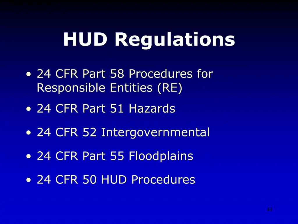 hud regulations