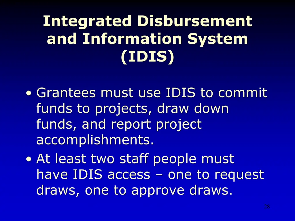 integrated disbursement and information system