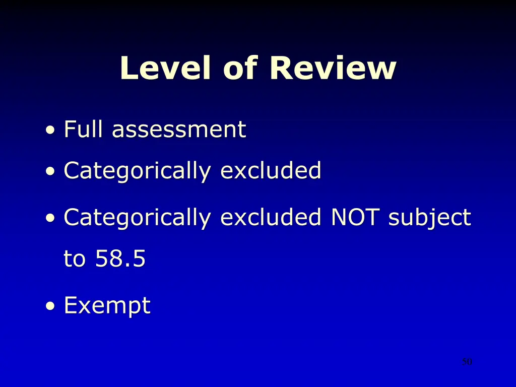 level of review