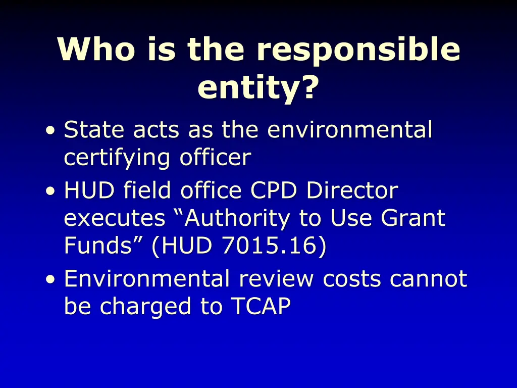 who is the responsible entity state acts