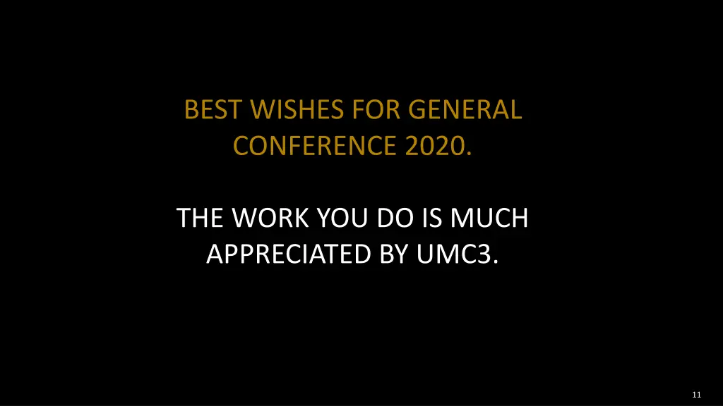 best wishes for general conference 2020
