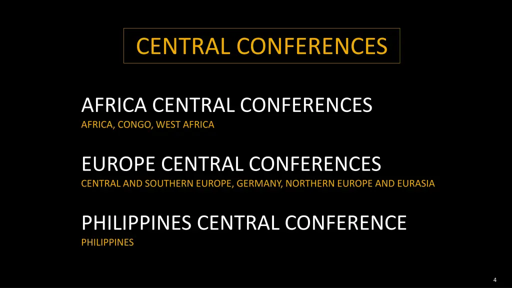 central conferences