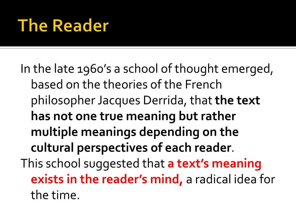 in the late 1960 s a school of thought emerged