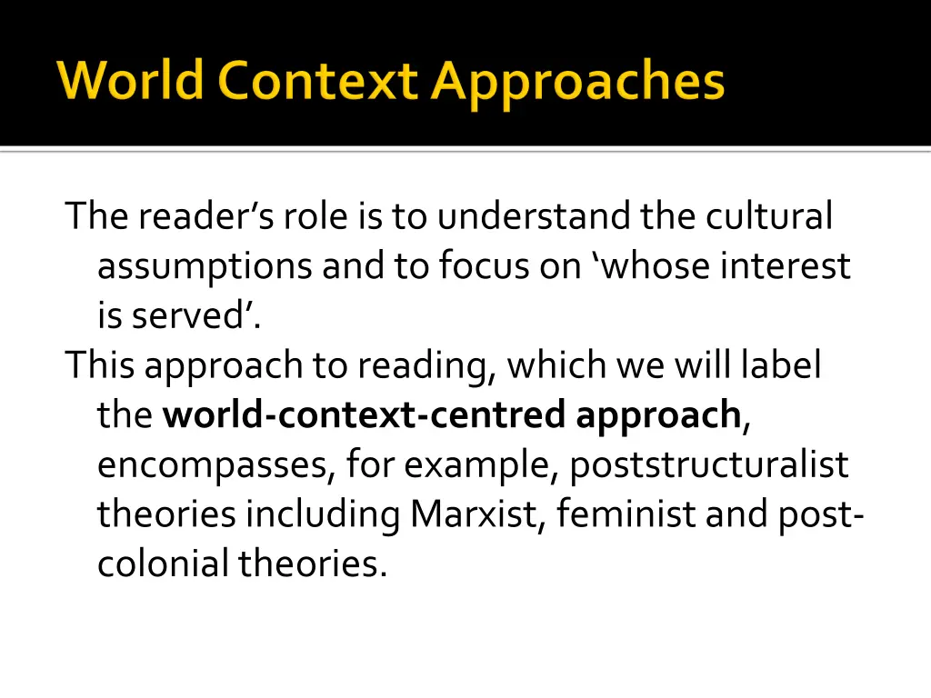 the reader s role is to understand the cultural