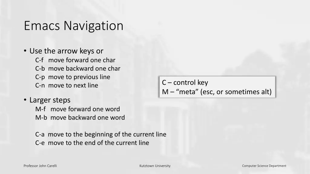 emacs navigation