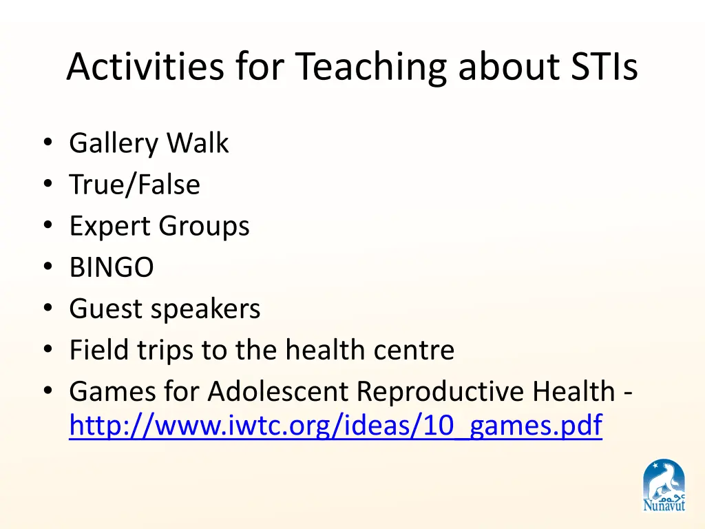 activities for teaching about stis