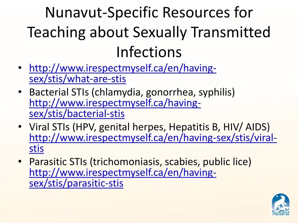 nunavut specific resources for teaching about