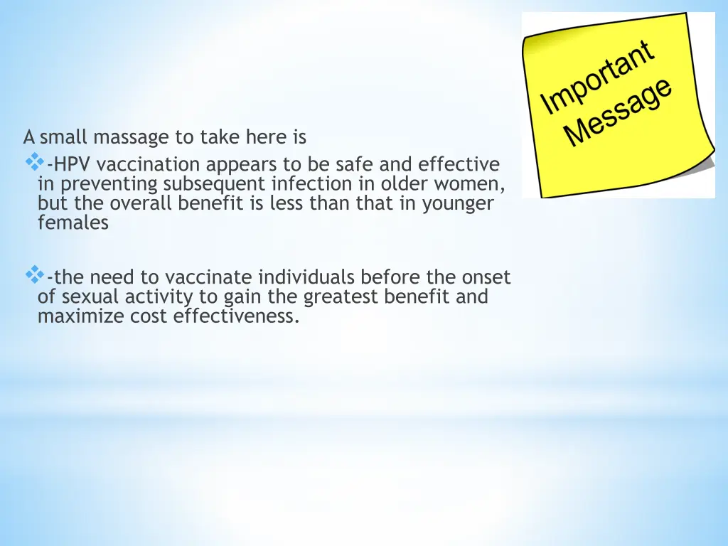 a small massage to take here is hpv vaccination
