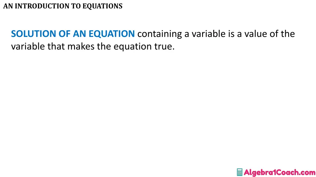 an introduction to equations 6