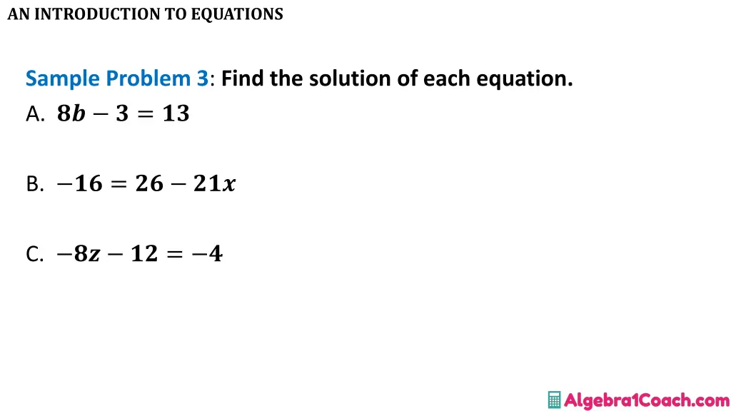 an introduction to equations 9