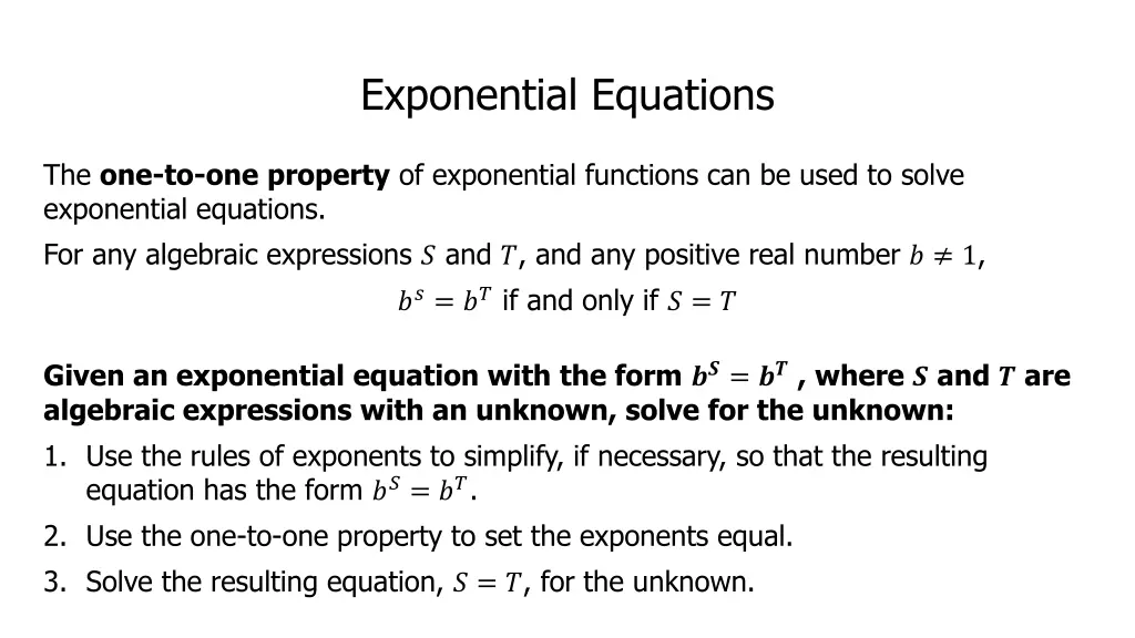 exponential equations