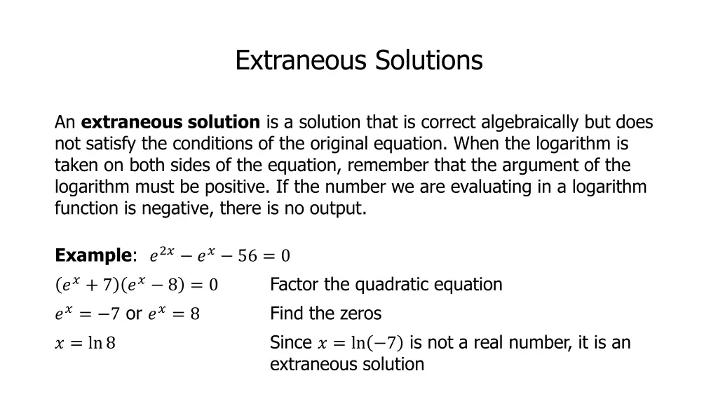 extraneous solutions