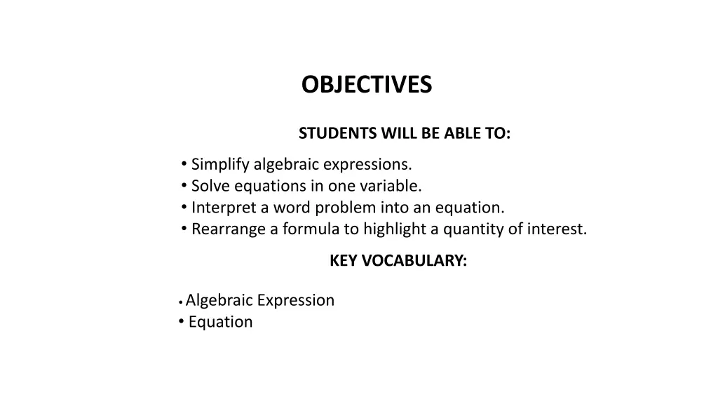 objectives
