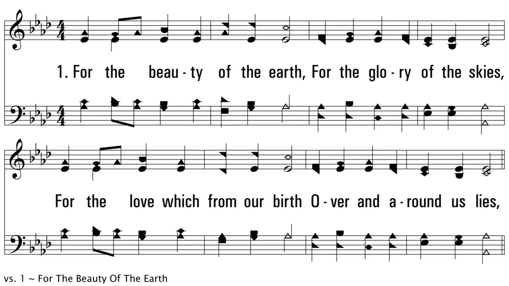 vs 1 for the beauty of the earth
