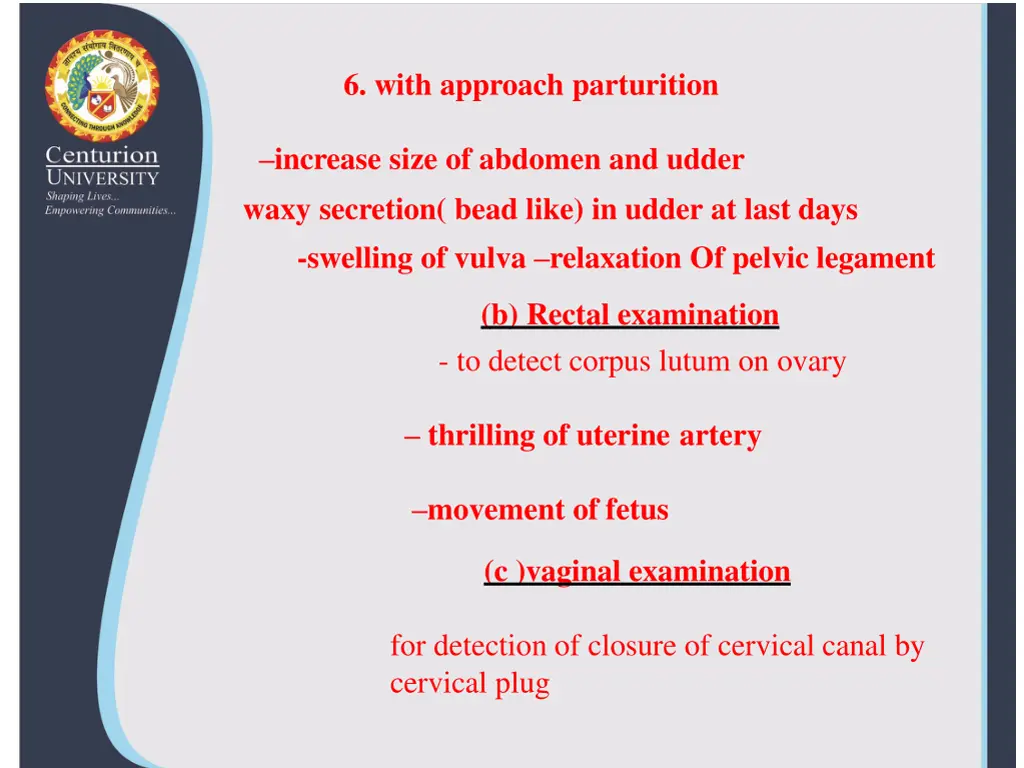 6 with approach parturition