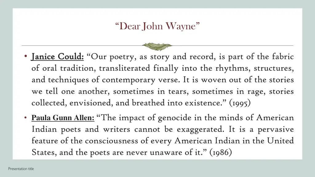 dear john wayne 2